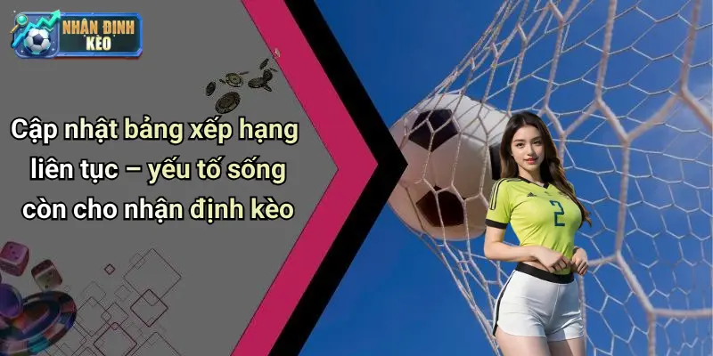 Cập nhật bảng xếp hạng liên tục – yếu tố sống còn cho nhận định kèo