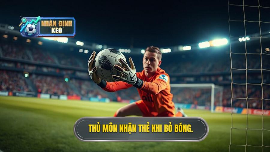 2. Thủ môn nhận thẻ khi bỏ bóng.